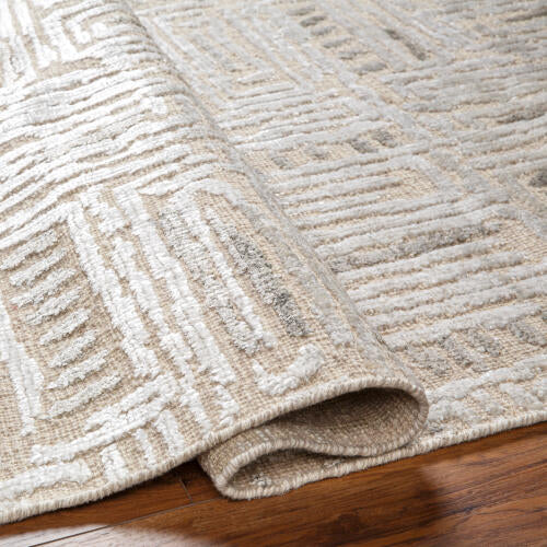 Amina Hand Knotted Rug — Beige / Light Sage | AMA-2303