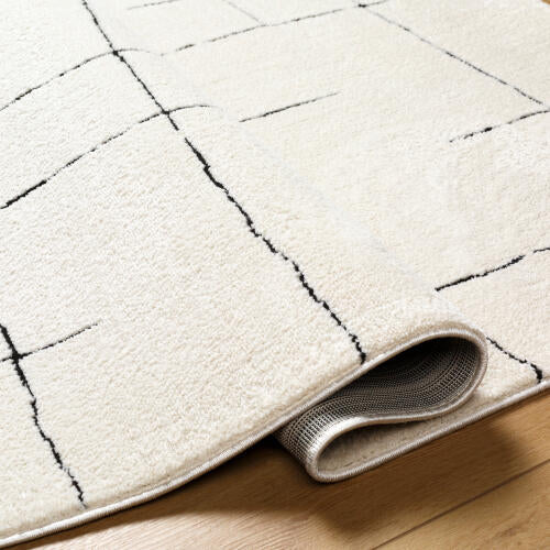 Livabliss Freud Machine Woven Rug — Ivory / Black | FEU-2300