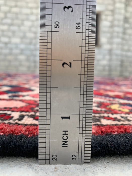 Handmade Persian Wool Area Rug 7x10 - Red Panel Persian Style Rug with Ivory Border - Exact Size 10'3" x 7'0" - KBHM-832