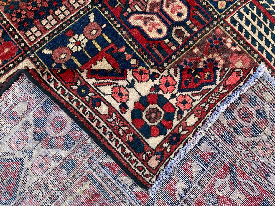 Handmade Persian Wool Area Rug 7x10 - Red Panel Persian Style Rug with Ivory Border - Exact Size 10'3" x 7'0" - KBHM-832