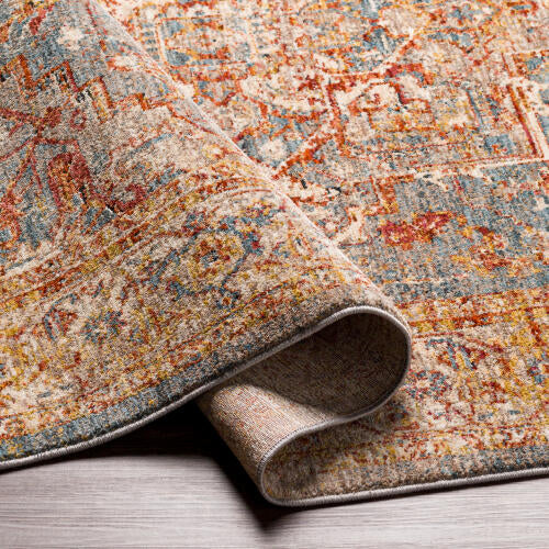 Livabliss  Mirabel Machine Woven Rug — Rust / Blue | MBE-2310 - construction