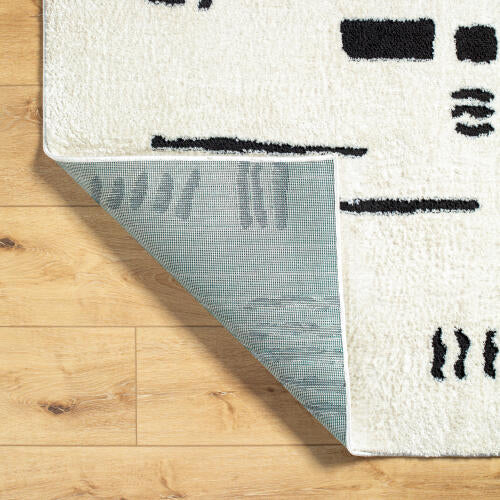 Livabliss Freud Machine Woven Rug — Ivory / Black | FEU-2333