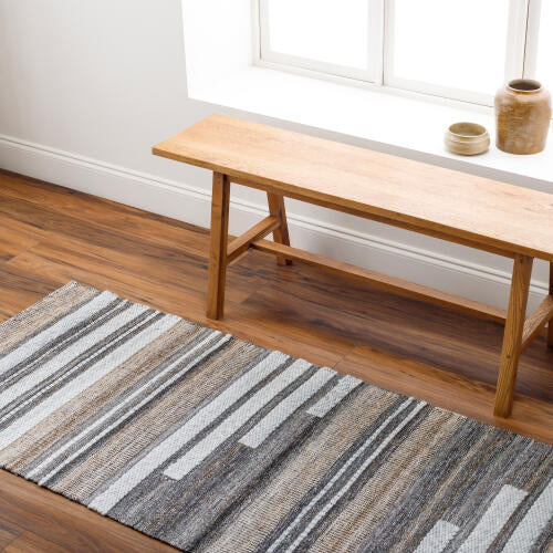 Azalea Handmade Rug — Black / Tan | AZA-2334 - colour & pattern