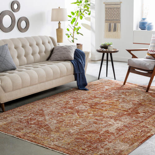 Livabliss Mirabel Machine Woven Rug — Dusty Coral / Beige | MBE-2304
