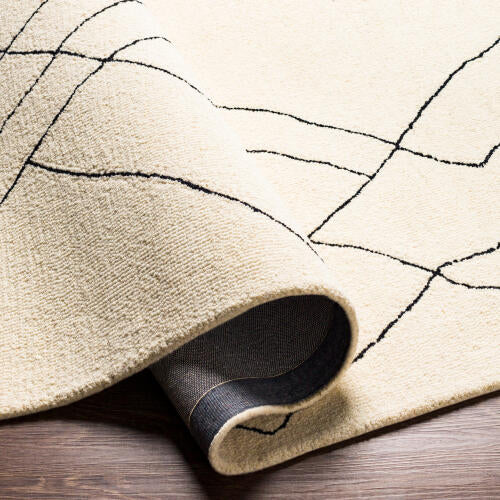 Arsenal Handmade Wool Rug — Cream / Black | ARL-2304 - construction