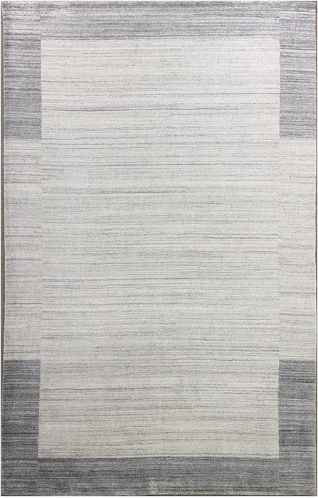 5’10X9' Hand-Knotted Silverstone Wool Area Rug- Ivory/Grey