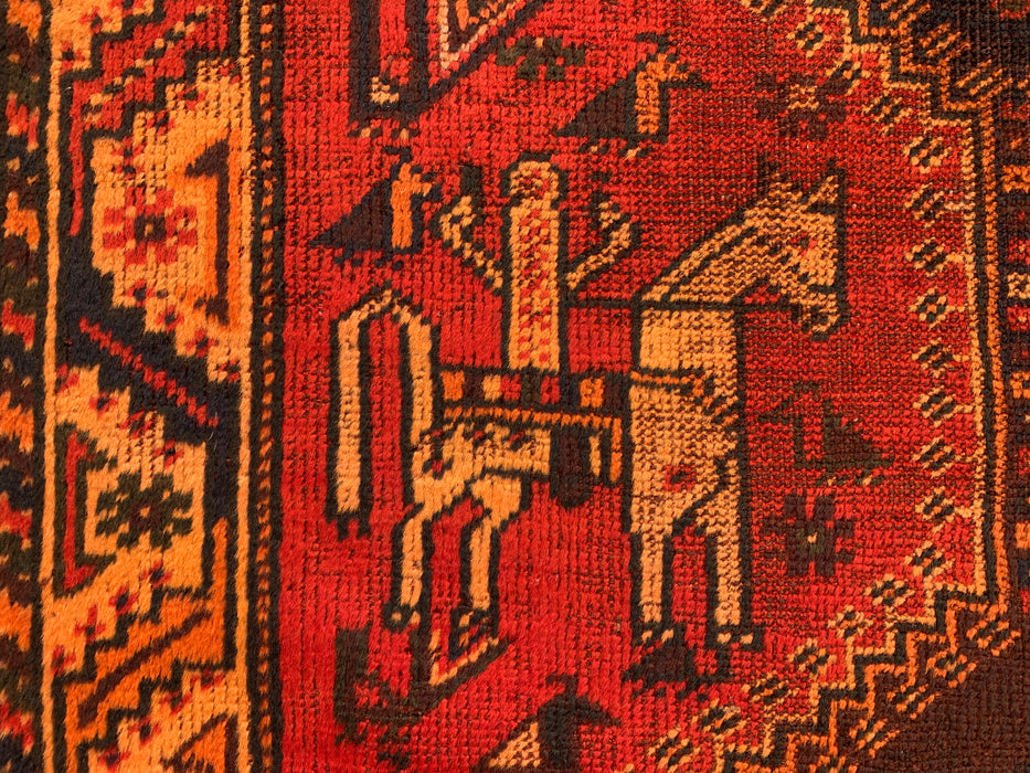 Handmade Persian Wool Area Rug 7x10 - Rust Geometric Tribal Medallion Persian Style Rug - Exact Size 9'7" x 6'4" - KBHM-942