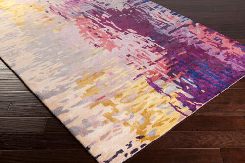 Banshee Handmade Wool & Viscose Rug — Burgundy / Plum | BAN-3344 - construction