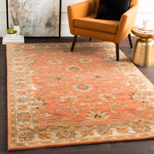 Caesar Handmade Wool Rug — Rust / Burnt Orange | CAE-1124 - colour & pattern