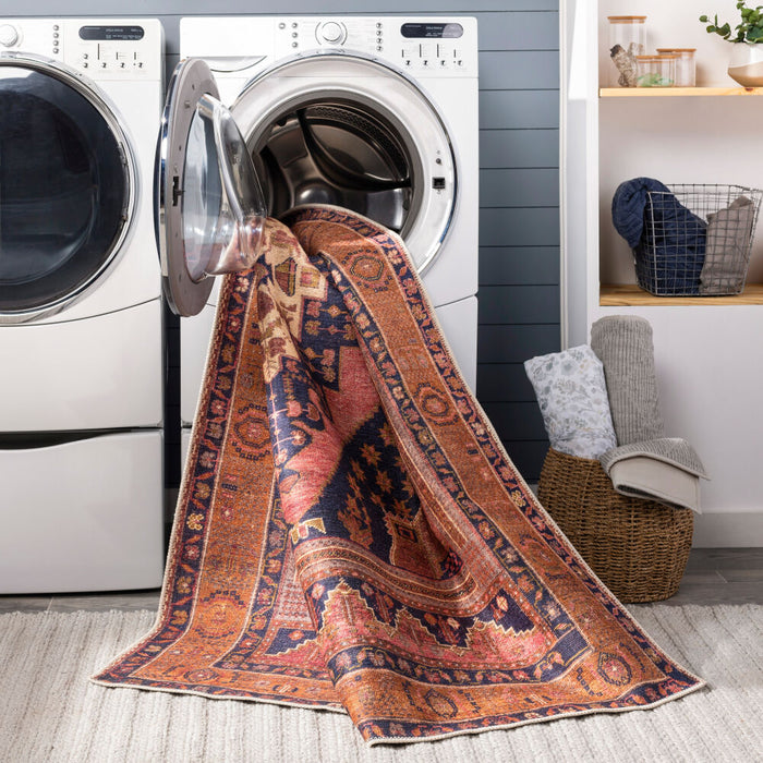 Amelie Machine Washable Rug — Rose / Burnt Orange | AML-2347