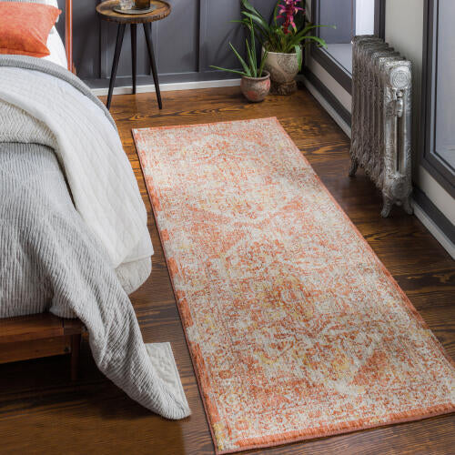 Livabliss Mirabel Machine Woven Rug — Dusty Coral / Beige | MBE-2304 - colour & pattern