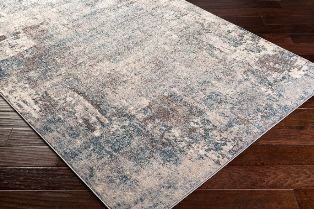 Ankara Machine Woven Rug — Beige / Teal | AKR-2307