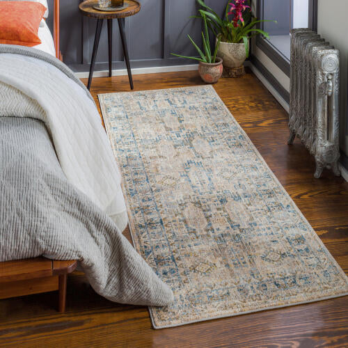 Livabliss Mirabel Machine Woven Rug — Ivory / Denim | MBE-2302 - colour & pattern