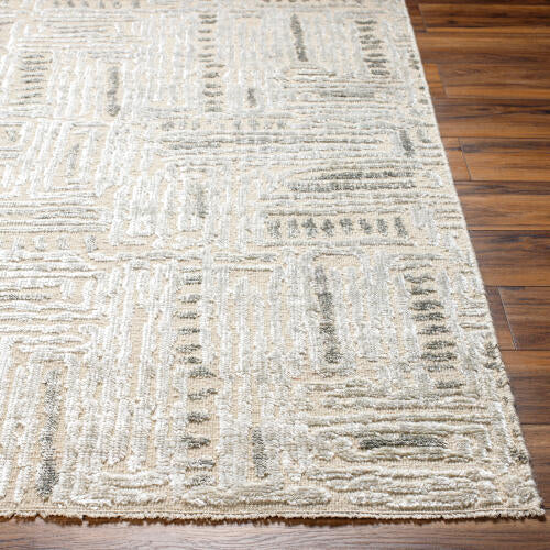 Amina Hand Knotted Rug — Beige / Light Sage | AMA-2303