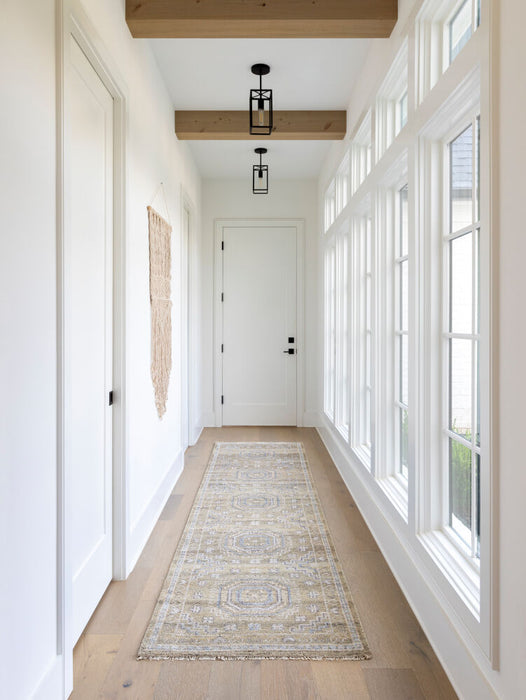 Almeria Hand Knotted Rug — Mustard / Pale Blue | ALM-2301