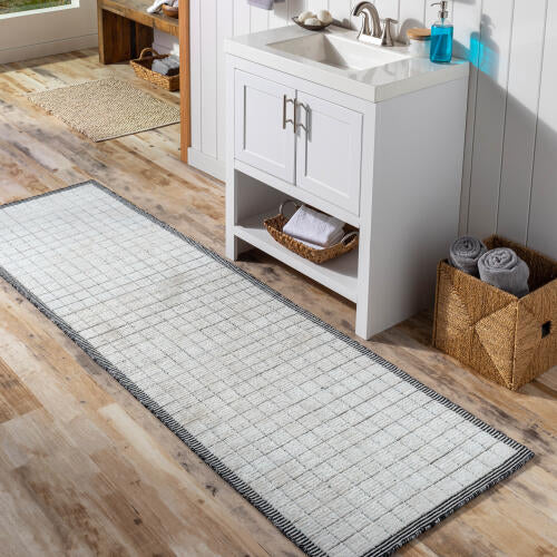 Carre Handmade Rug — Light Beige / Charcoal | CCR-2301