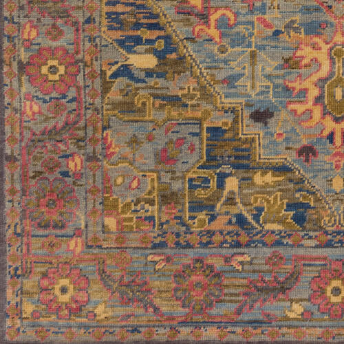 Cappadocia Handmade Wool Rug — Blue / Rust Multi | CPP-5022 - construction
