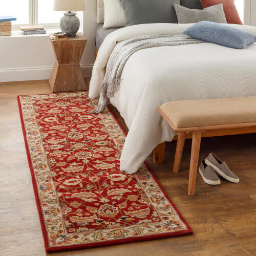 Caesar Handmade Wool Rug — Rust / Ivory Multi | CAE-1022 - colour & pattern