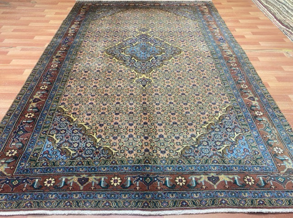 7'x10' Hand-Knotted Persian Beige/Blue Area Rug – KB Rugs
