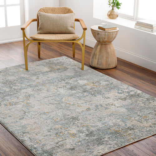 Livabliss Dresden Machine Woven Rug — Soft Teal / Taupe | DRE-2302 - colour & pattern