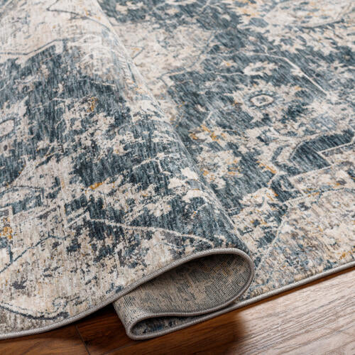 Livabliss Cardiff Machine Woven Rug — Teal / Gray | CDF-2307