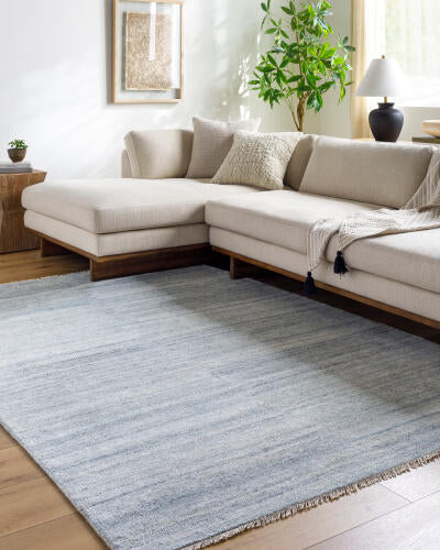 Epic Handmade Wool Rug — Metallic Silver / Oatmeal | EPI-2301