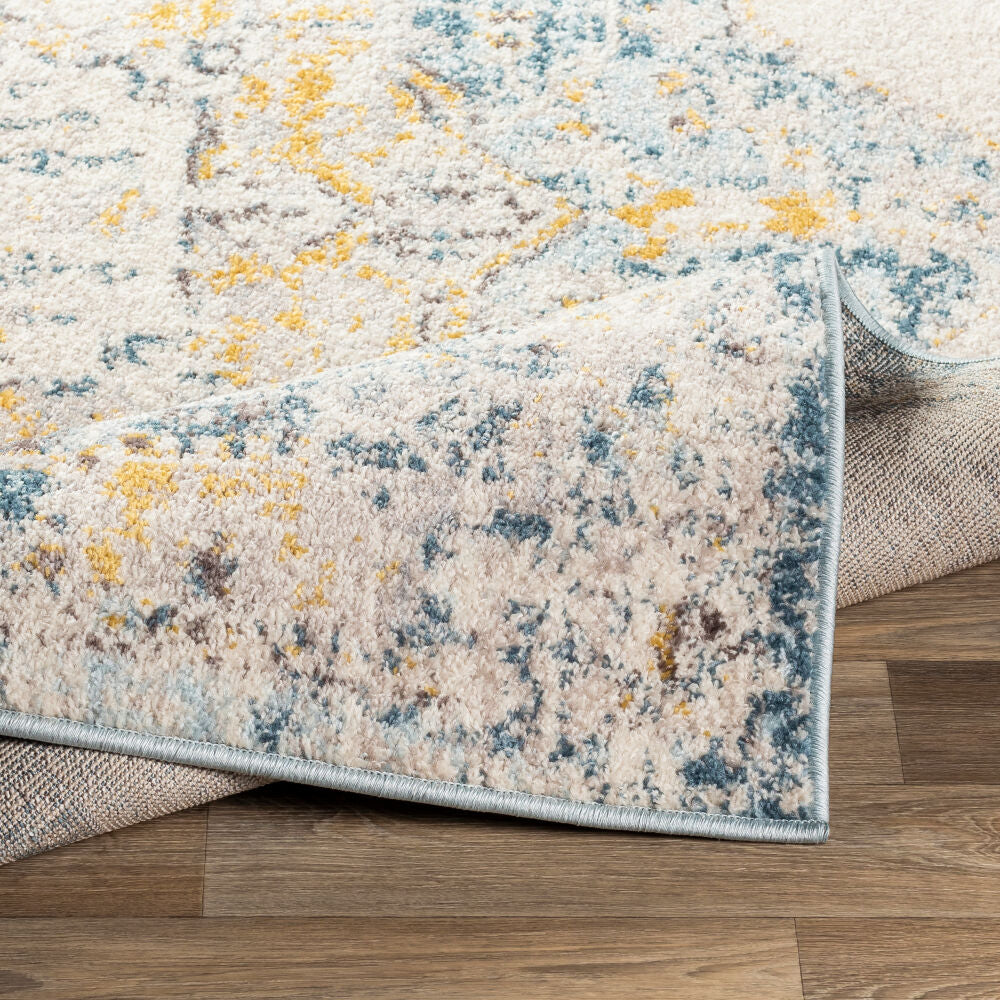 Ankara Machine Woven Rug — Ivory / Blue | AKR-2309 - construction