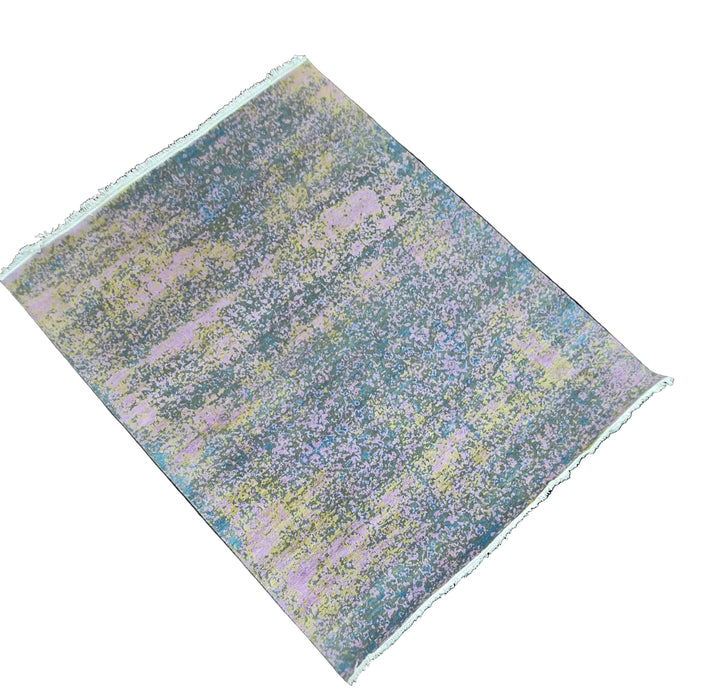 8x10ft, Hand knotted Modern design Wool and bamboo silk Grey Gold carpet