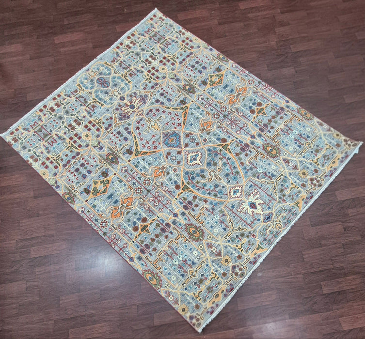 8x10ft. Hand knotted, Oriental Bijar embossed design Natural Grey
