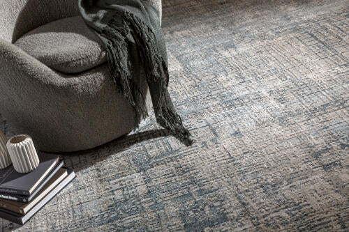 Brunswick Machine Woven Rug — Pale Blue / Taupe | BWK-2300 - colour & pattern