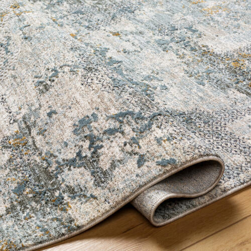 Livabliss Dresden Machine Woven Rug — Soft Teal / Taupe | DRE-2302 - construction