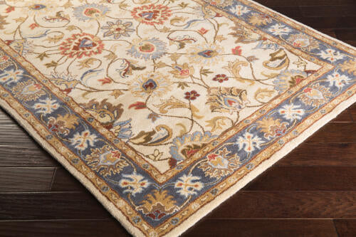 Caesar Handmade Wool Rug — Beige / Denim | CAE-1125