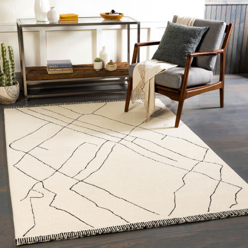 Arsenal Handmade Wool Rug — Cream / Black | ARL-2304