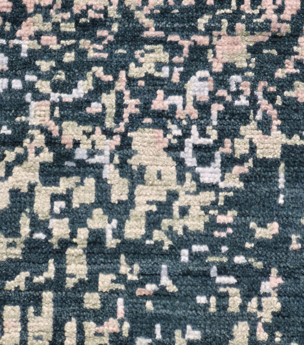 8x10ft ,Hand knotted carpet, Modern design wool and bamboo silk ,Teal Blue