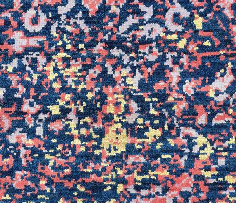 8x10 ft ,hand knotted  Wool and Bamboo silk carpet , Modern design Colour Navy