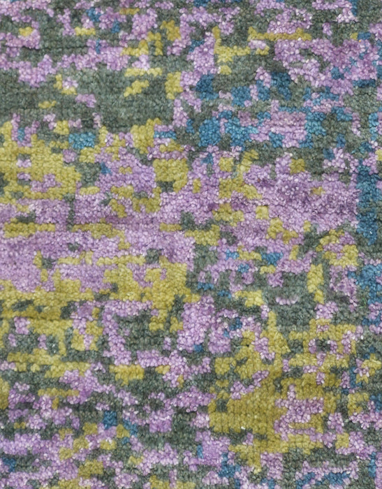 8x10ft, Hand knotted Modern design Wool and bamboo silk Grey Gold carpet