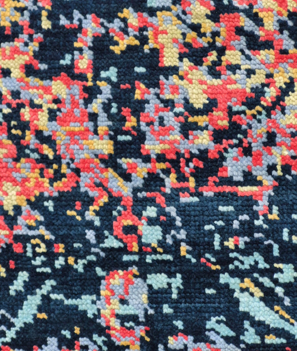 8x10ft. Hand knotted carpet,Modern transistional design ,Teal Blue