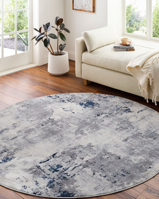 Aisha Machine Woven Rug — Charcoal / Blue | AIS-2314