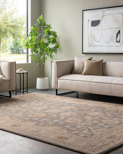 Caesar Handmade Wool Rug — Charcoal / Taupe | CAE-1005