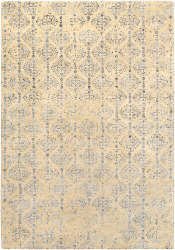 Banshee Handmade Wool & Viscose Rug — Dark Blue / Light Beige | BAN-3315