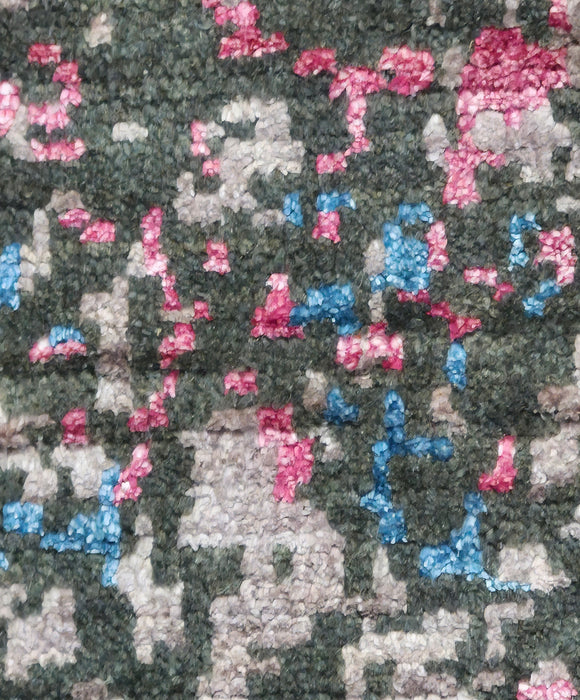 8x10 ft. hand knotted Modern design Wool and Bamboo silk carpet,Charcoal and Rose