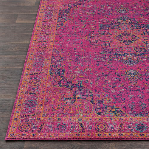 Livabliss Harput Machine Woven Rug — Magenta / Navy | HAP-1008