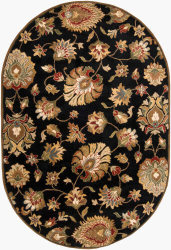 Caesar Handmade Wool Rug — Black / Olive / Rust | CAE-1027