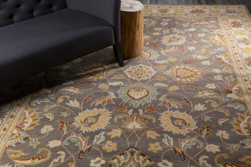 Caesar Handmade Wool Rug — Charcoal / Taupe | CAE-1005