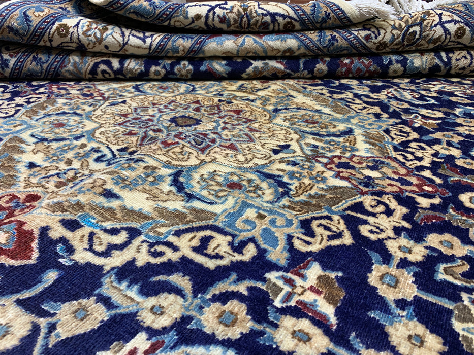 8'x10' Hand-Knotted Chobi Navy/Ivory Area Rug – KB Rugs