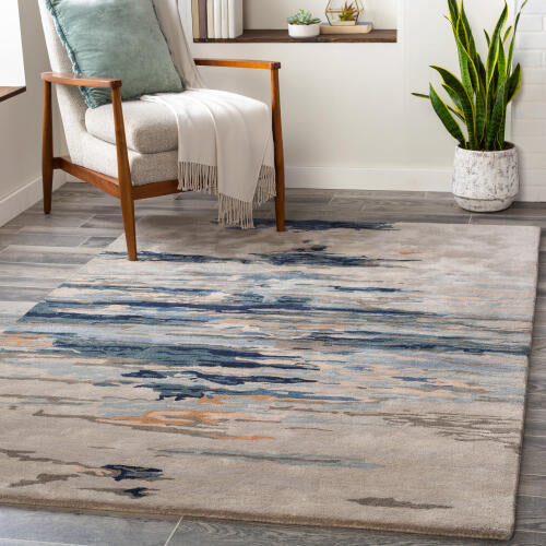 Kavita Handmade Rug — Navy / Taupe | KVT-2302 - colour & pattern