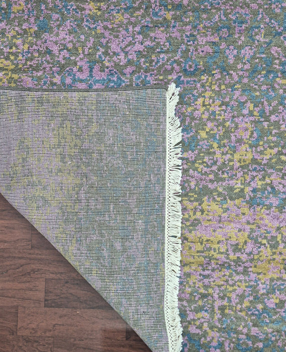 8x10ft, Hand knotted Modern design Wool and bamboo silk Grey Gold carpet
