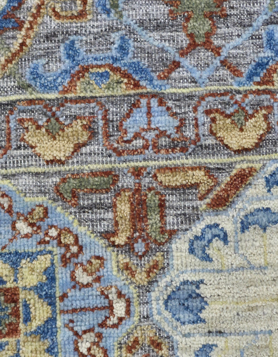 8x10ft,Hand knottedCarpets, Oriental Mumlook Embossed design,Natural Grey