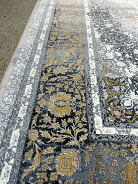10'x13' Power-Loomed Persian Style Golden/Grey Area Rug – KB Rugs