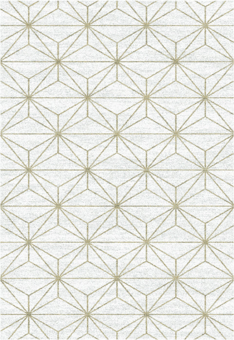 8'x10' Power-Loomed Modern Geometrical Style Ivory/Gold Area Rug – KB Rugs
